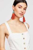 Tahiti Stone Drop Leather Hoop Earrings By Raven & Riley At Free People